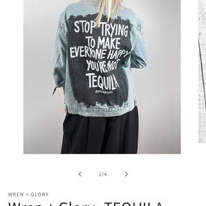 Wren + Glory hand painted denim jacket size M